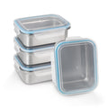 Rectangle Stainless Steel Bento Box Container LeakProof Plastic Lid Microwave Safe Insulated Lunch Box for Kids Adults Office