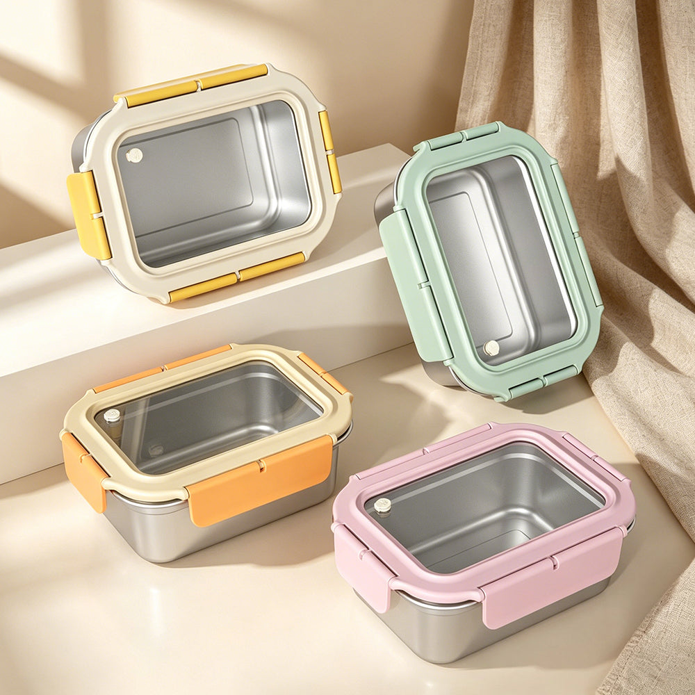 Stainless Steel Lunch Box Meal Prep Lunch Containers Leakproof Microwavable Insulated Bento Box for Kids Adults