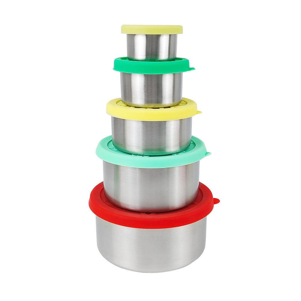 Mini Lunch Box Kids Silicone Lid Baby Food Containers Metal Salad Snack Container Box