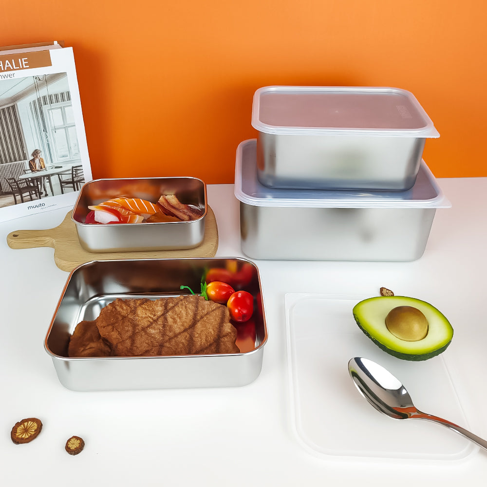 Large Size Airtight Food Container Food Box Microwave Stainless Steel Lunch Box Bento Box for Adults Lunch Container