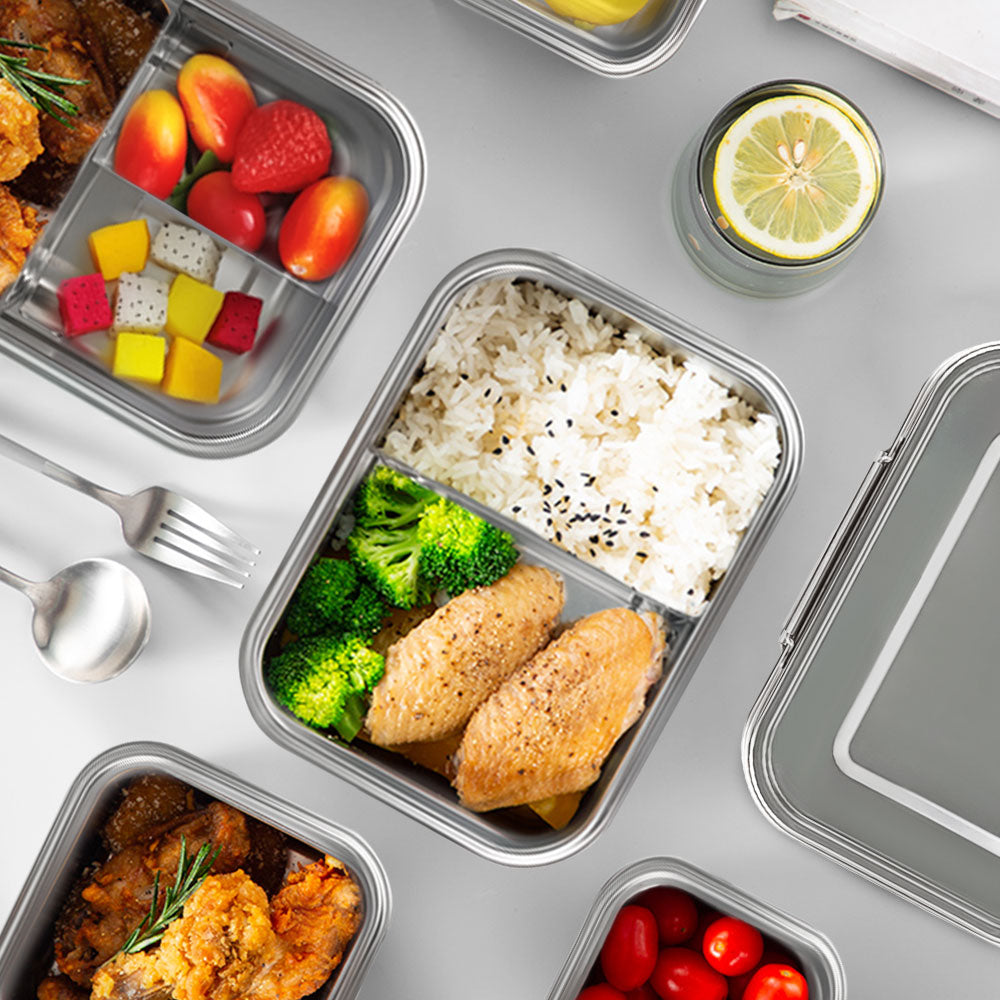 Stainless Steel Lunch Box for Adults Leak Proof Lid Compartments Bento Lunch Container for Office