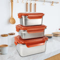 Stainless Snack Containers Thermal Insulation Bento Box Microwave Containers Lunch Box Kids Stainless Steel Containers Clear Lid