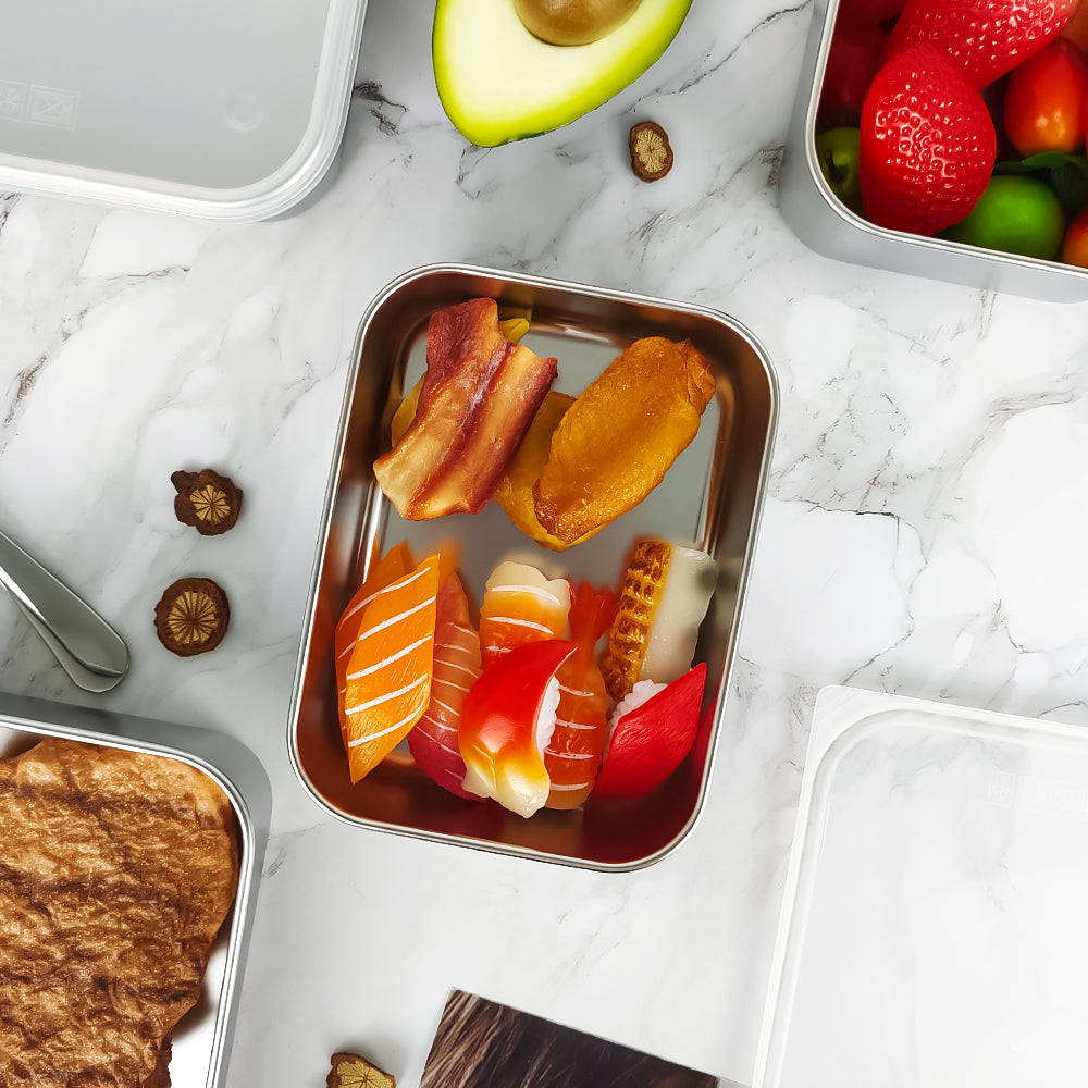 Large Size Airtight Food Container Food Box Microwave Stainless Steel Lunch Box Bento Box for Adults Lunch Container