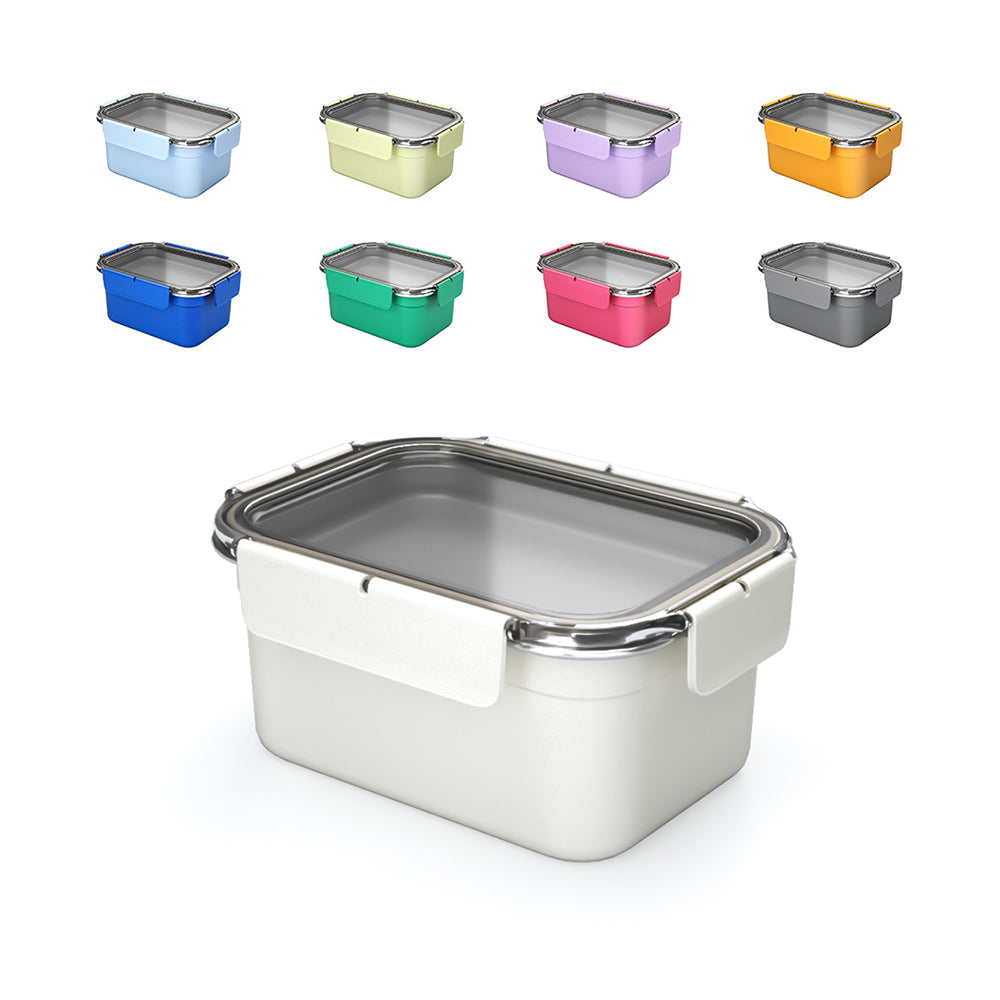 Stainless Steel Lunch Box Non Stick Insulated Bento Box Microwave Safe Food Container With Transparent Airtight Lid