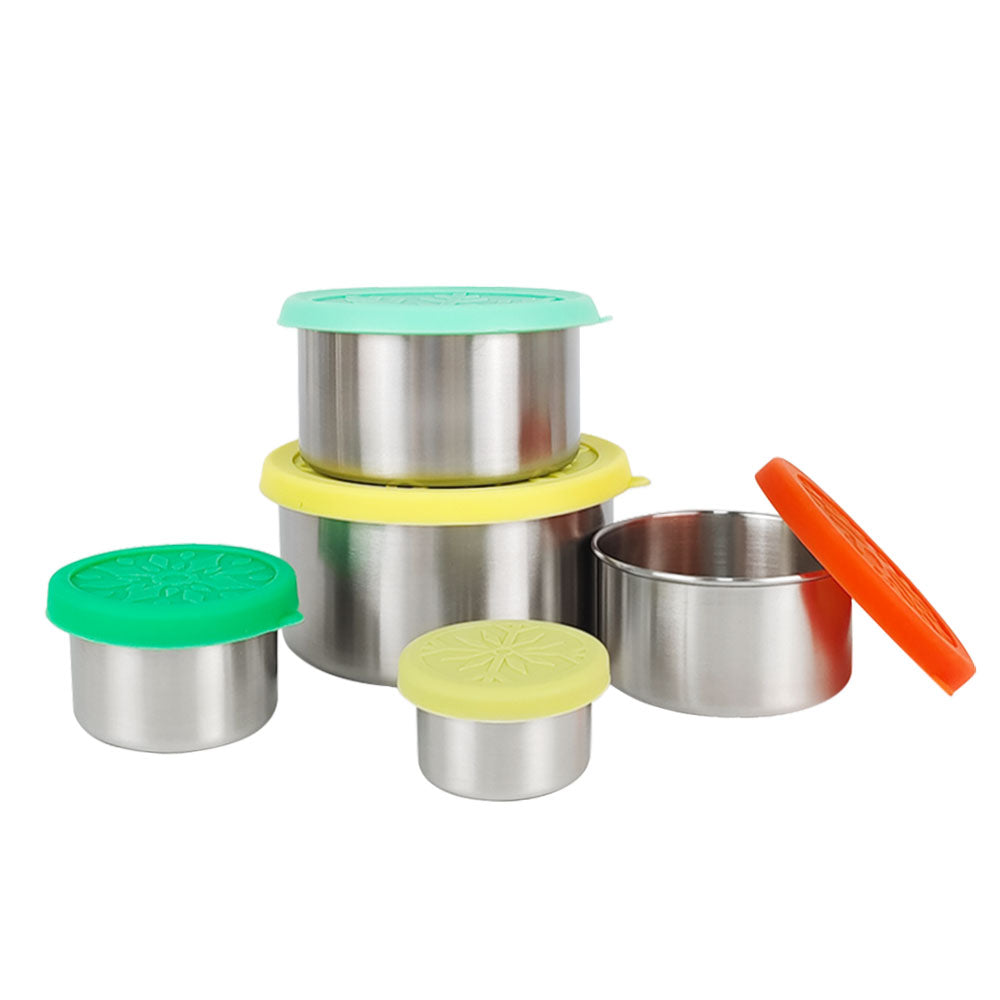 Mini Lunch Box Kids Silicone Lid Baby Food Containers Metal Salad Snack Container Box