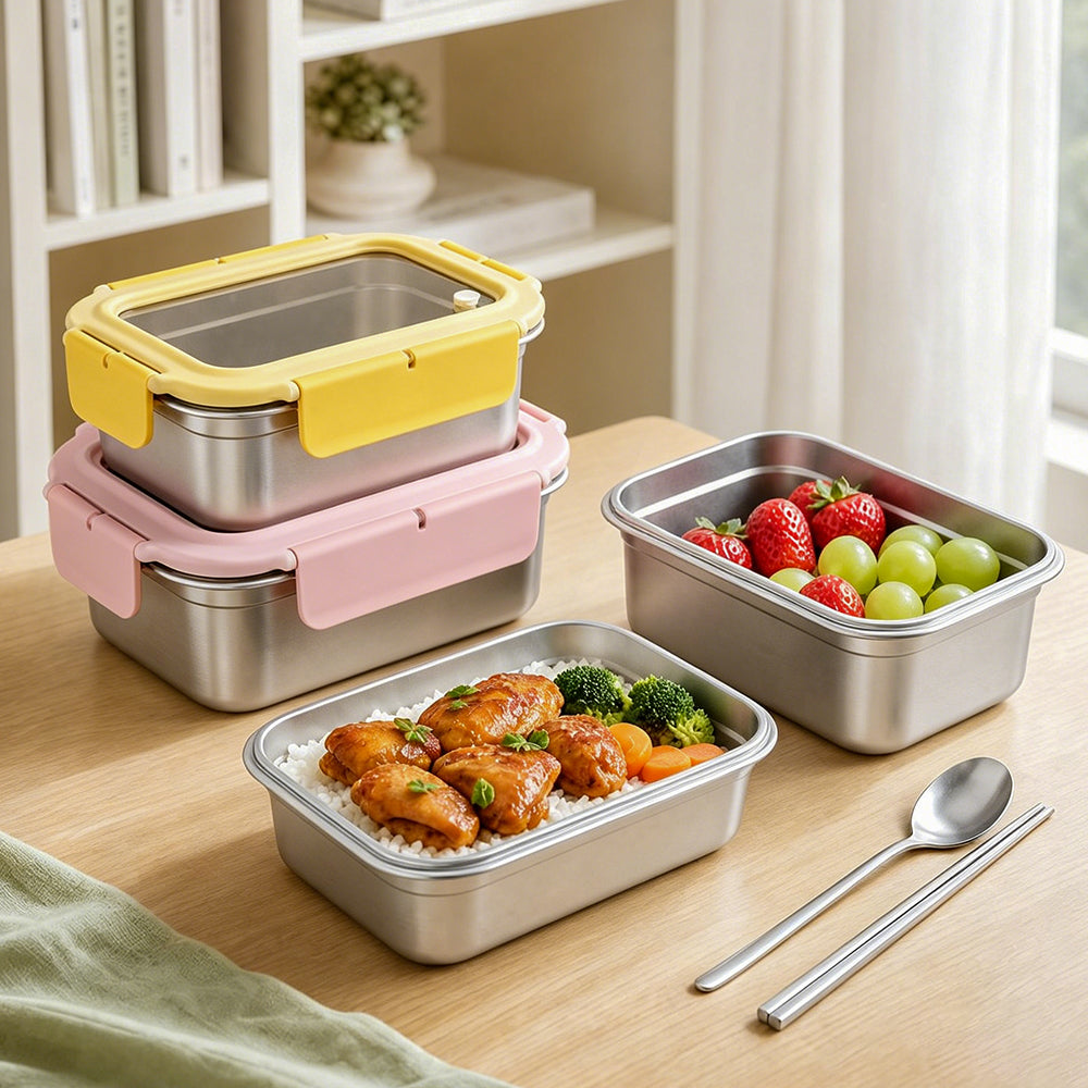 Stainless Steel Lunch Box Meal Prep Lunch Containers Leakproof Microwavable Insulated Bento Box for Kids Adults