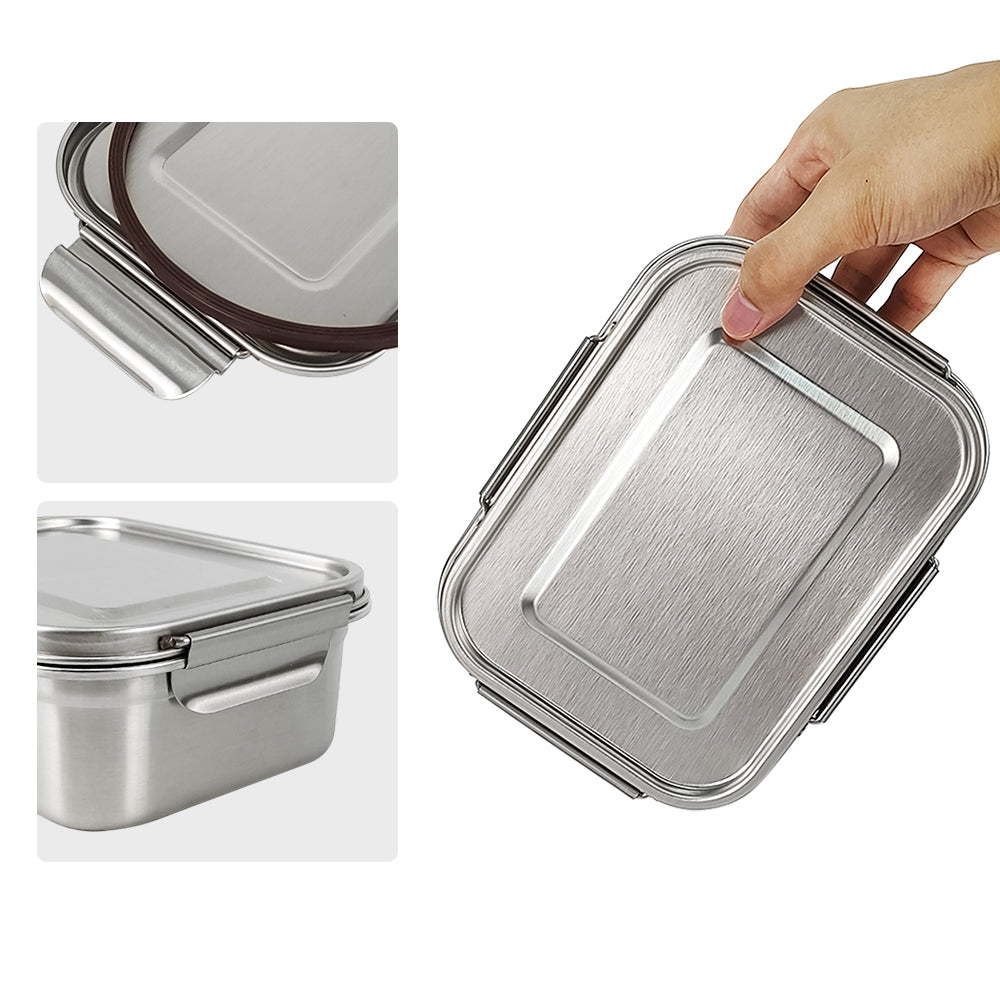 Eco-Friendly Stainless Steel Bento Box Large Capacity Lunch Box Adjustable Compartment Leakproof Food Grade Sandwich Container