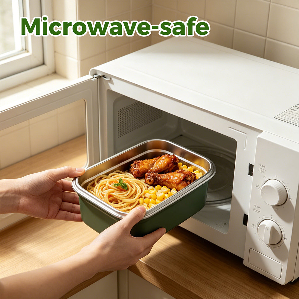 Thermal Lunch Box School Lunch Boxes Kids Microwave Safe Stainless Steel Food Container Bamboo Lid Lunch Box for Adults