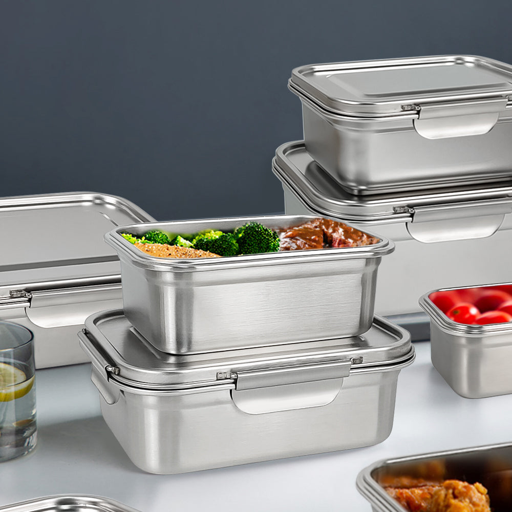Eco-Friendly Stainless Steel Bento Box Large Capacity Lunch Box Adjustable Compartment Leakproof Food Grade Sandwich Container