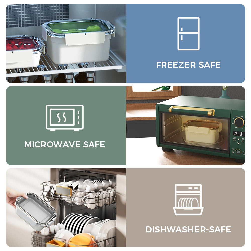 Stainless Steel Lunch Box Non Stick Insulated Bento Box Microwave Safe Food Container With Transparent Airtight Lid