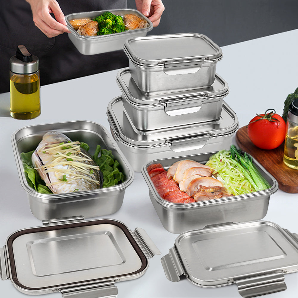 Eco-Friendly Stainless Steel Bento Box Large Capacity Lunch Box Adjustable Compartment Leakproof Food Grade Sandwich Container