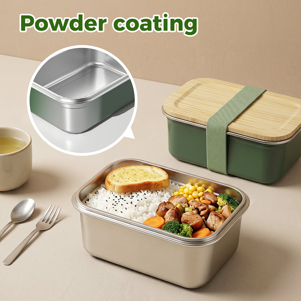 Thermal Lunch Box School Lunch Boxes Kids Microwave Safe Stainless Steel Food Container Bamboo Lid Lunch Box for Adults