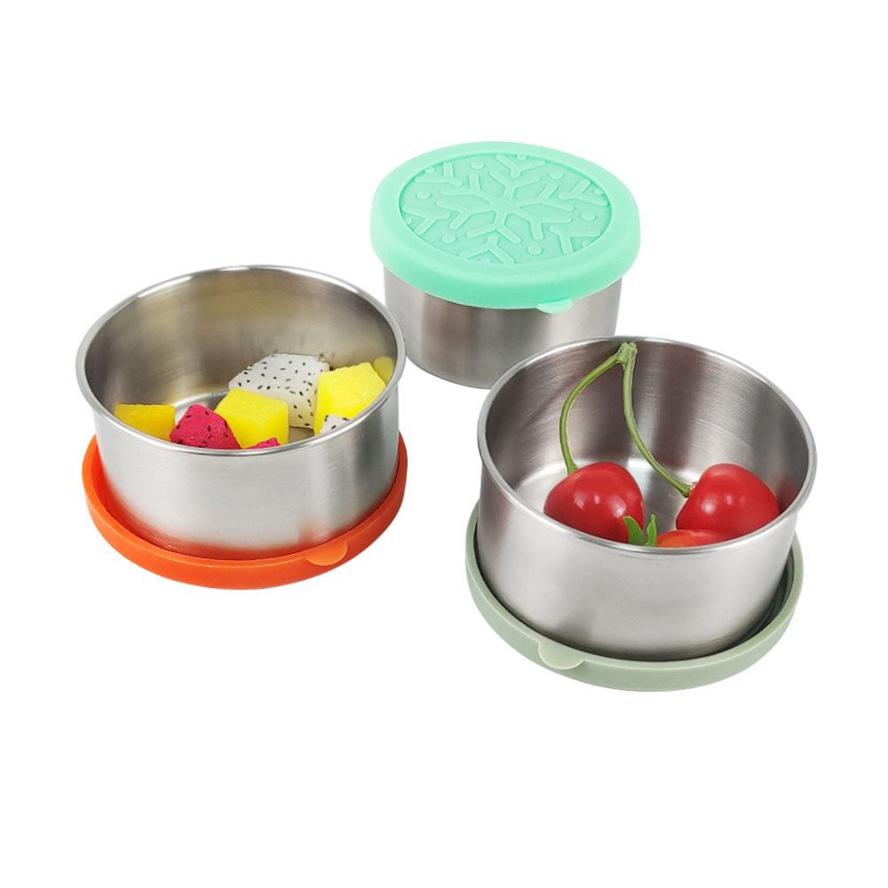 Mini Lunch Box Kids Silicone Lid Baby Food Containers Metal Salad Snack Container Box