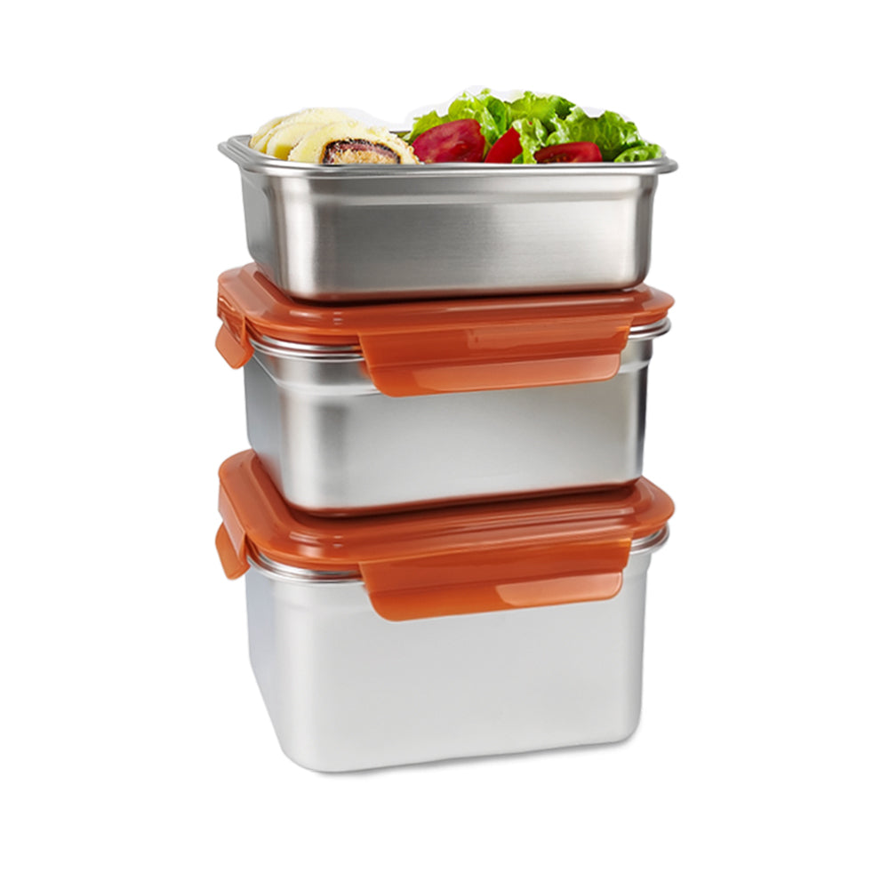 Stainless Snack Containers Thermal Insulation Bento Box Microwave Containers Lunch Box Kids Stainless Steel Containers Clear Lid