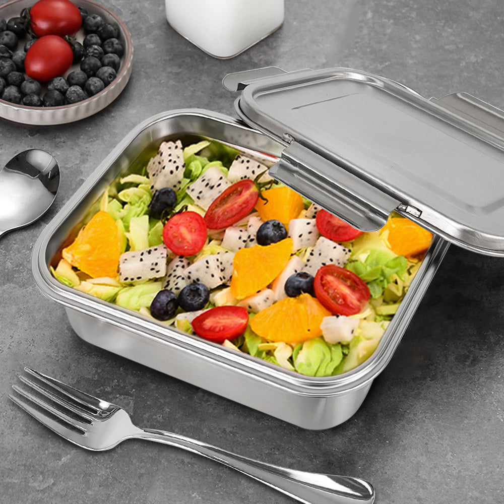 Eco-Friendly Stainless Steel Bento Box Large Capacity Lunch Box Adjustable Compartment Leakproof Food Grade Sandwich Container