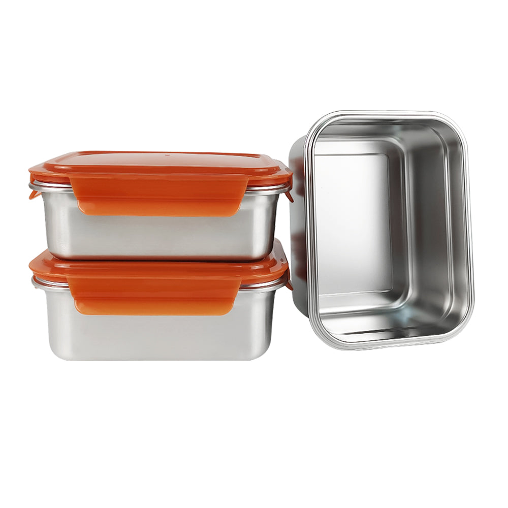 Stainless Snack Containers Thermal Insulation Bento Box Microwave Containers Lunch Box Kids Stainless Steel Containers Clear Lid