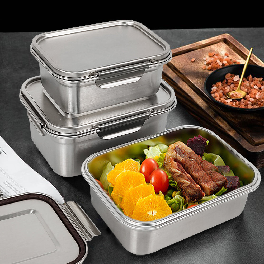 Eco-Friendly Stainless Steel Bento Box Large Capacity Lunch Box Adjustable Compartment Leakproof Food Grade Sandwich Container