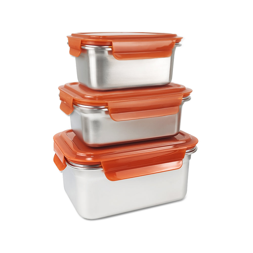 Stainless Snack Containers Thermal Insulation Bento Box Microwave Containers Lunch Box Kids Stainless Steel Containers Clear Lid